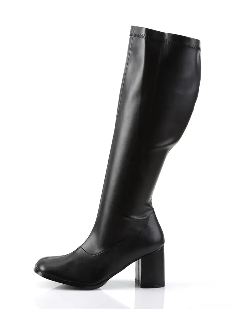 GOGO 300 BOOTS WIDE CALF - BLACK VEGAN LEATHER ✰ PRE ORDER ✰