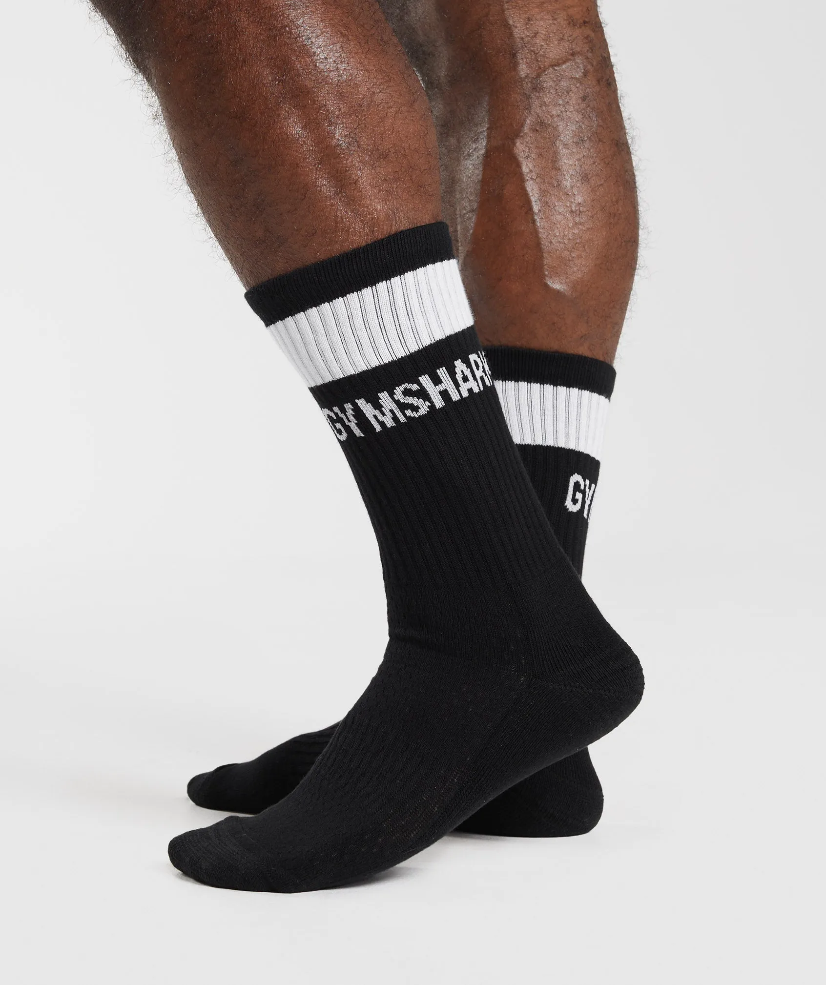 Gymshark Premium Jacquard Single Socks - Black/White