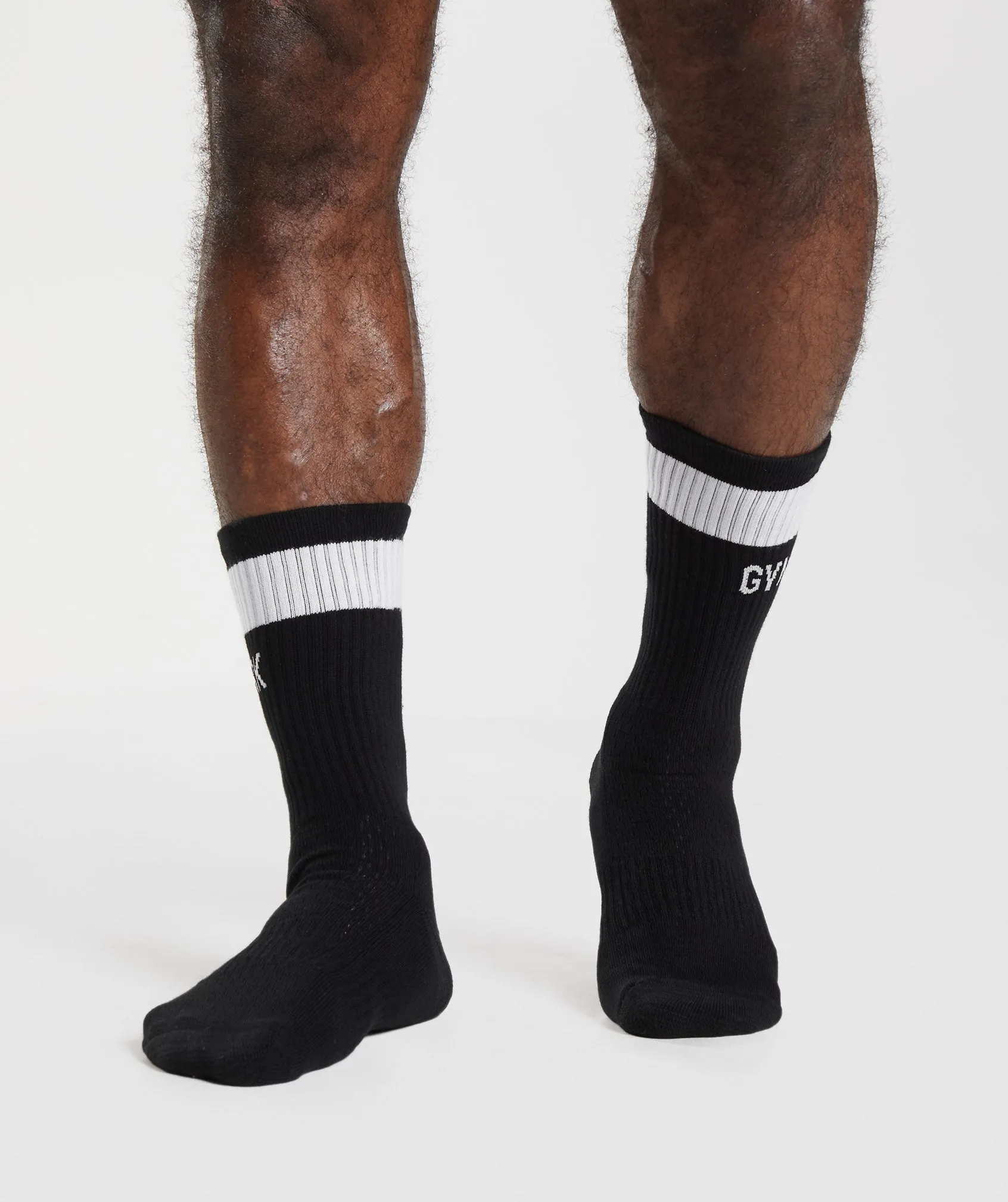 Gymshark Premium Jacquard Single Socks - Black/White