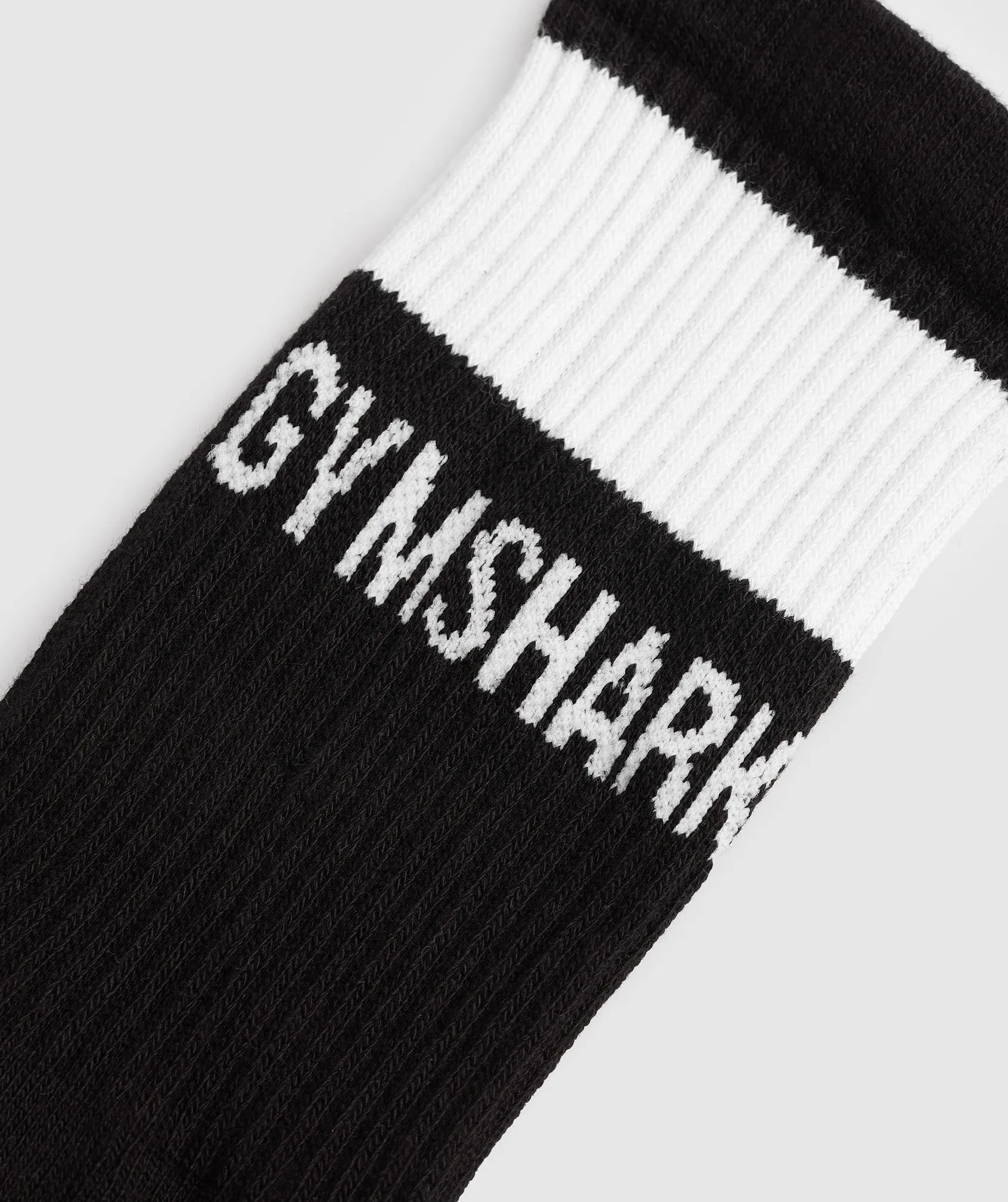 Gymshark Premium Jacquard Single Socks - Black/White