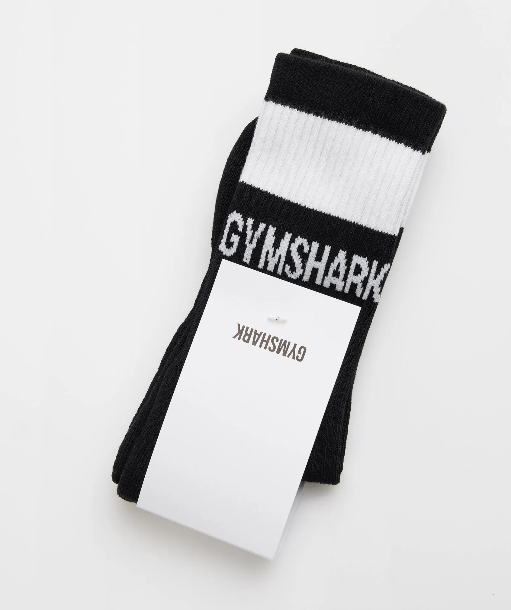 Gymshark Premium Jacquard Single Socks - Black/White