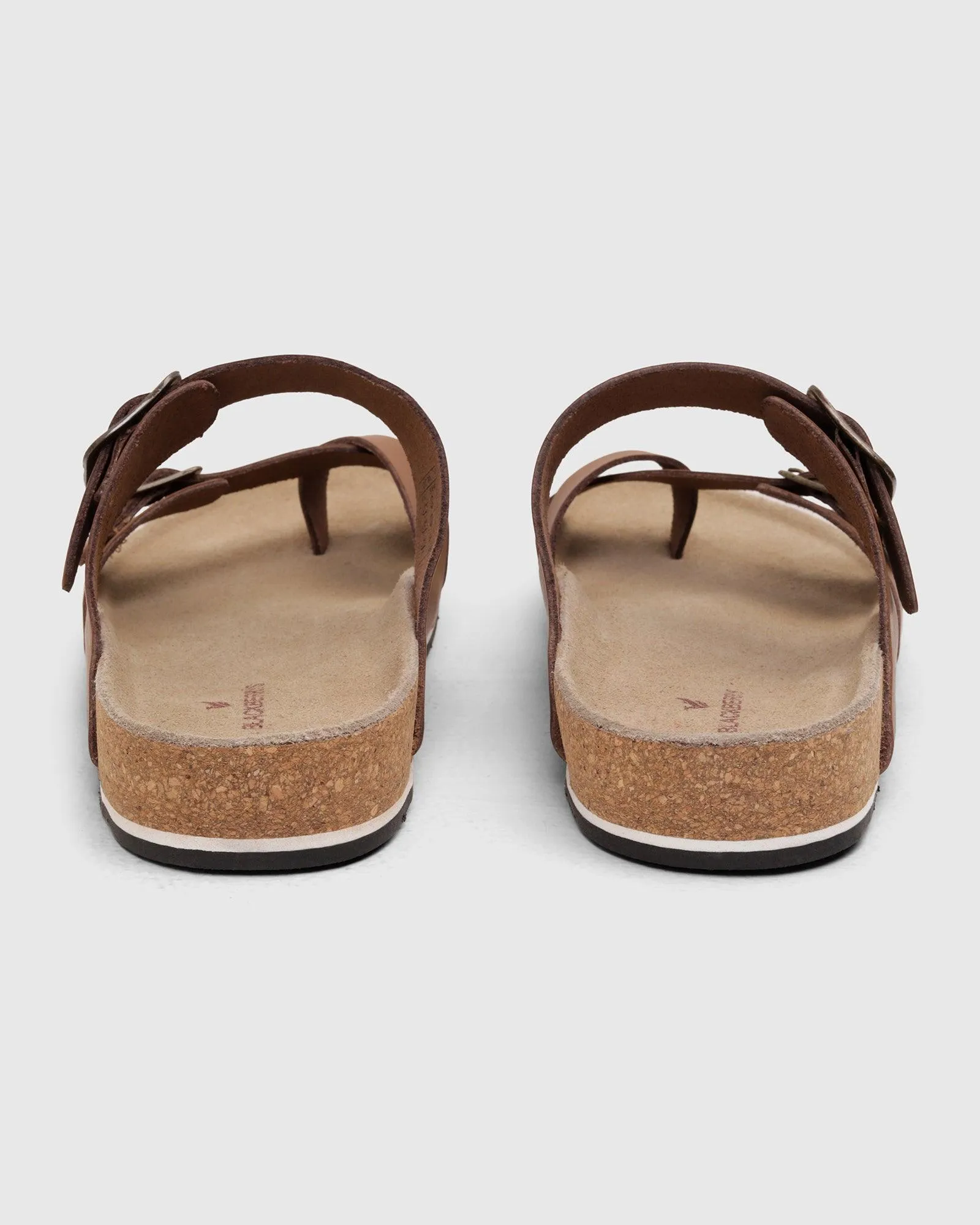 Leather Tan Solid Sandals - Sole