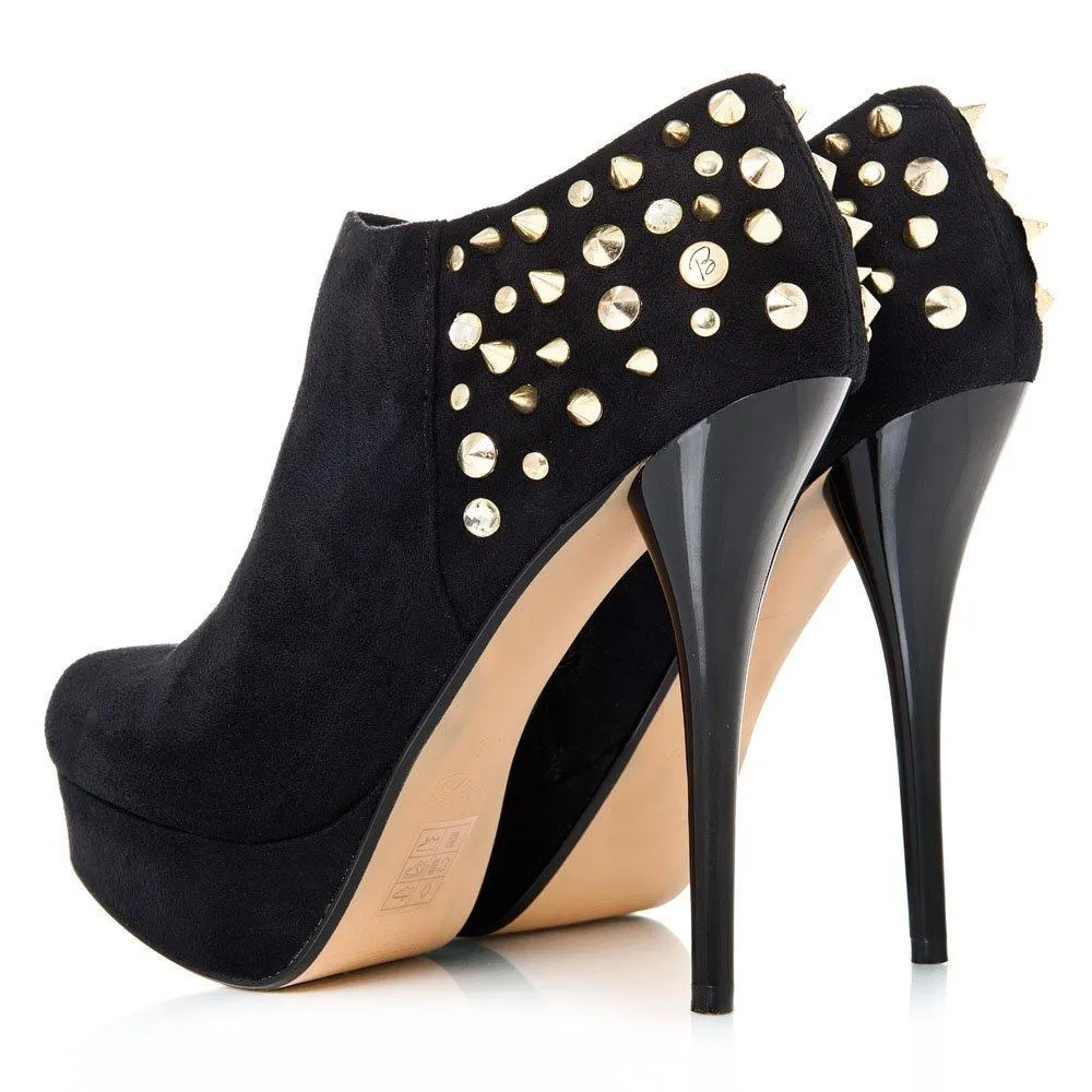 Lee Concealed Platform High Heel Studded Ankle Shoe Boot