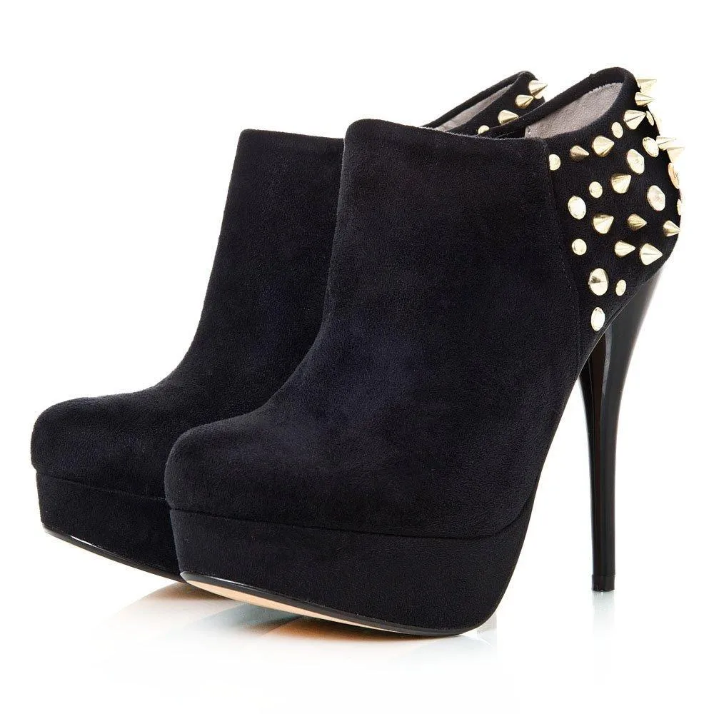 Lee Concealed Platform High Heel Studded Ankle Shoe Boot