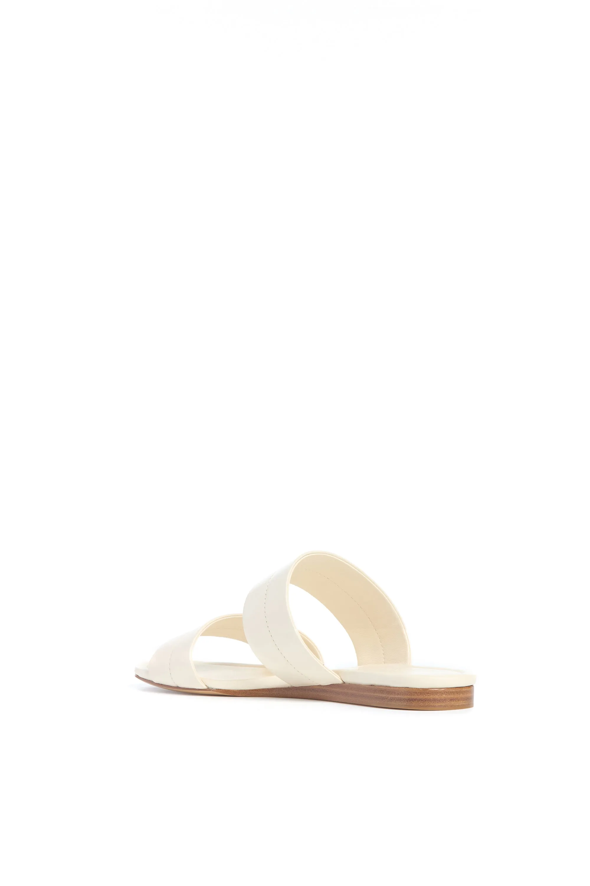 Lora Flat Sandal in Cream Nappa Leather