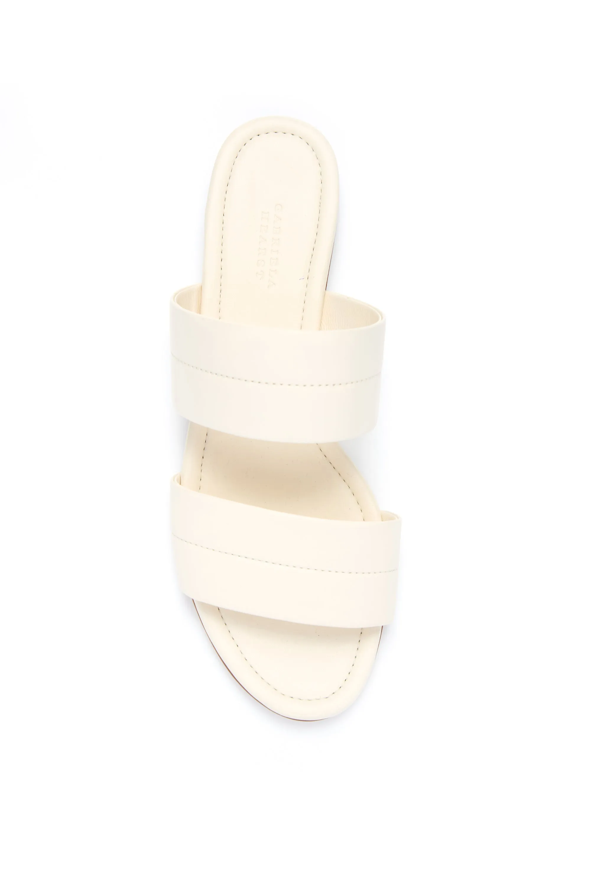 Lora Flat Sandal in Cream Nappa Leather