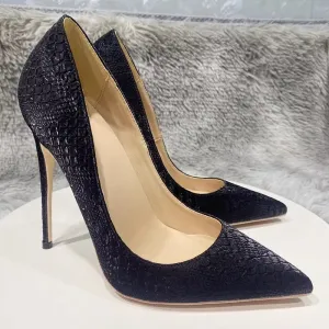 LuxeCroco Chic Pointed Toe Stiletto Pumps