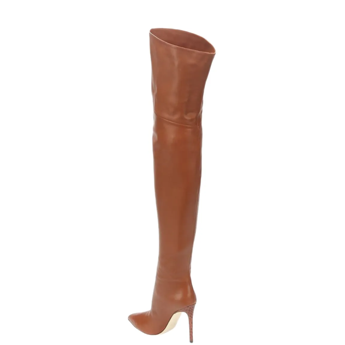 LuxeLeather Pointed Toe High Heel Long Boots