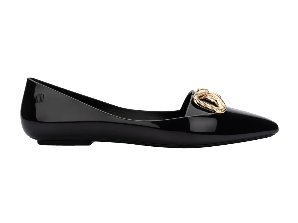 Melissa Pointy Classy AD Black Ballerinas For Women