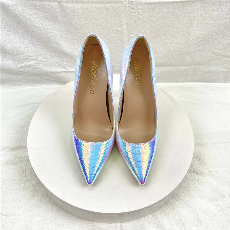 Mermaid Inspired Pointed Toe High Heel Stiletto