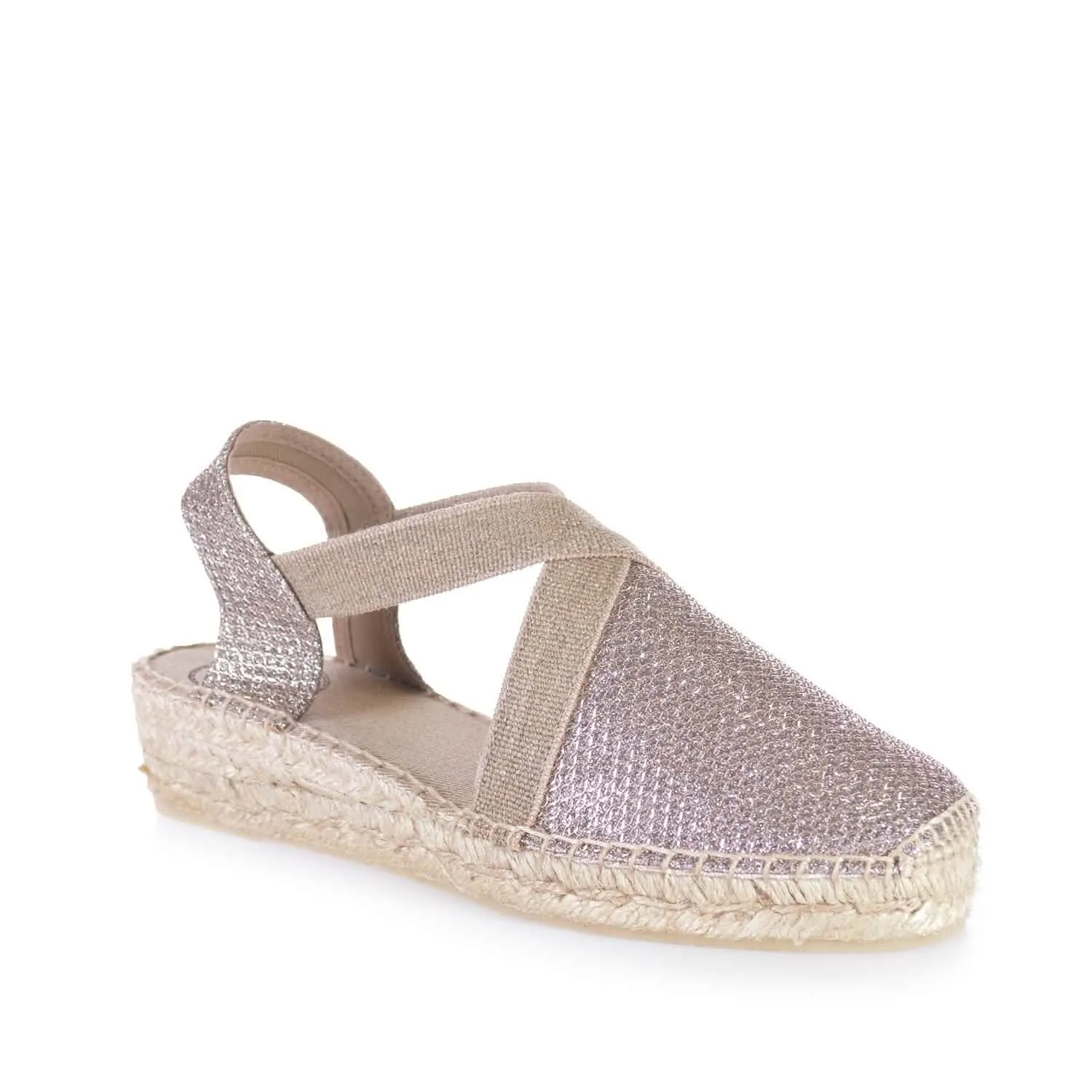 Metallic Cotton Blend Wedge Espadrille for Women - Velino-S