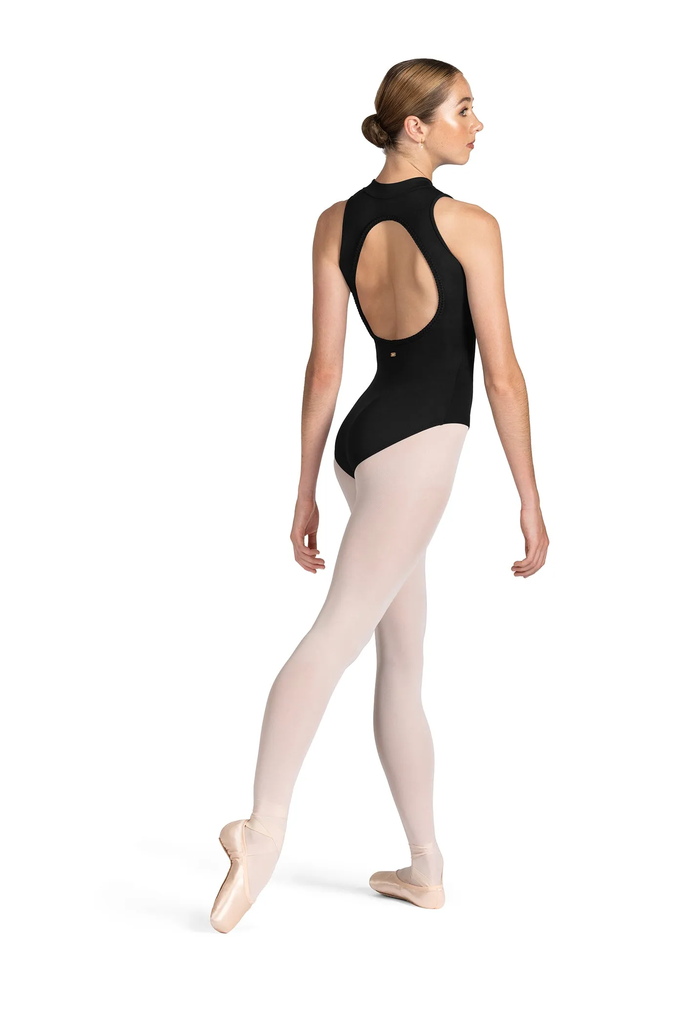 Mirella: Zip Front Open Back Leotard