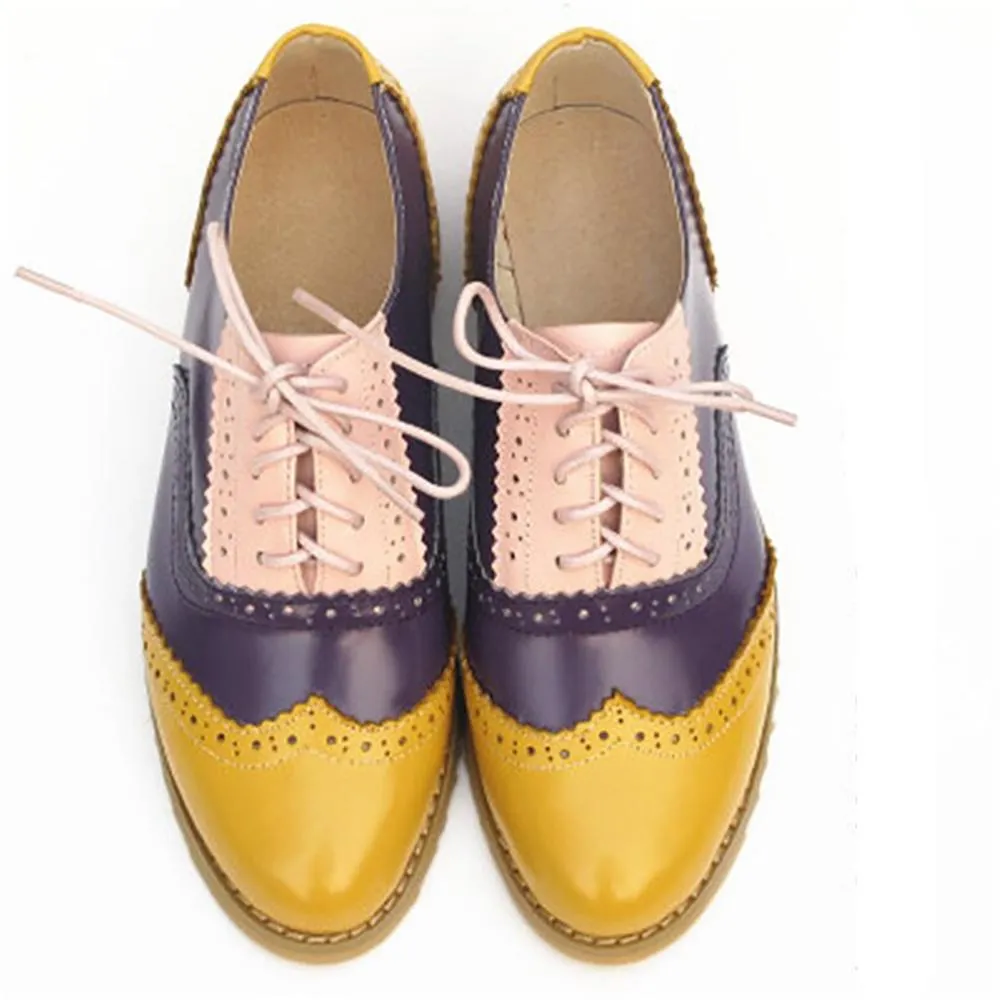 Multi Color Leather Classic Oxford Shoes