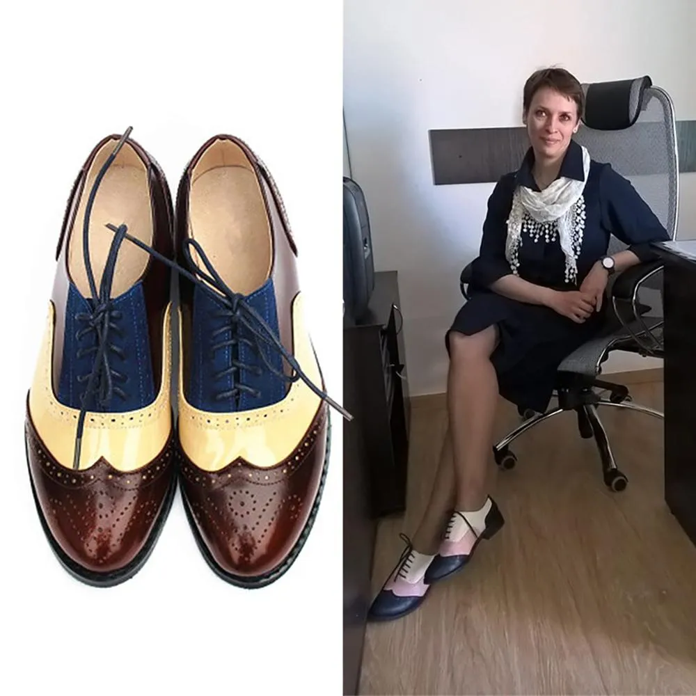 Multi Color Leather Classic Oxford Shoes