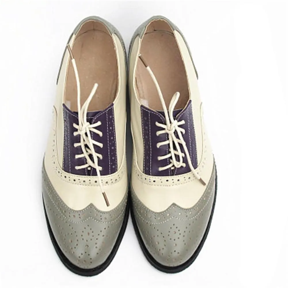 Multi Color Leather Classic Oxford Shoes