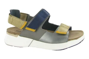 Naot Womens Odyssey Grey Leather Marigold Navy Combo