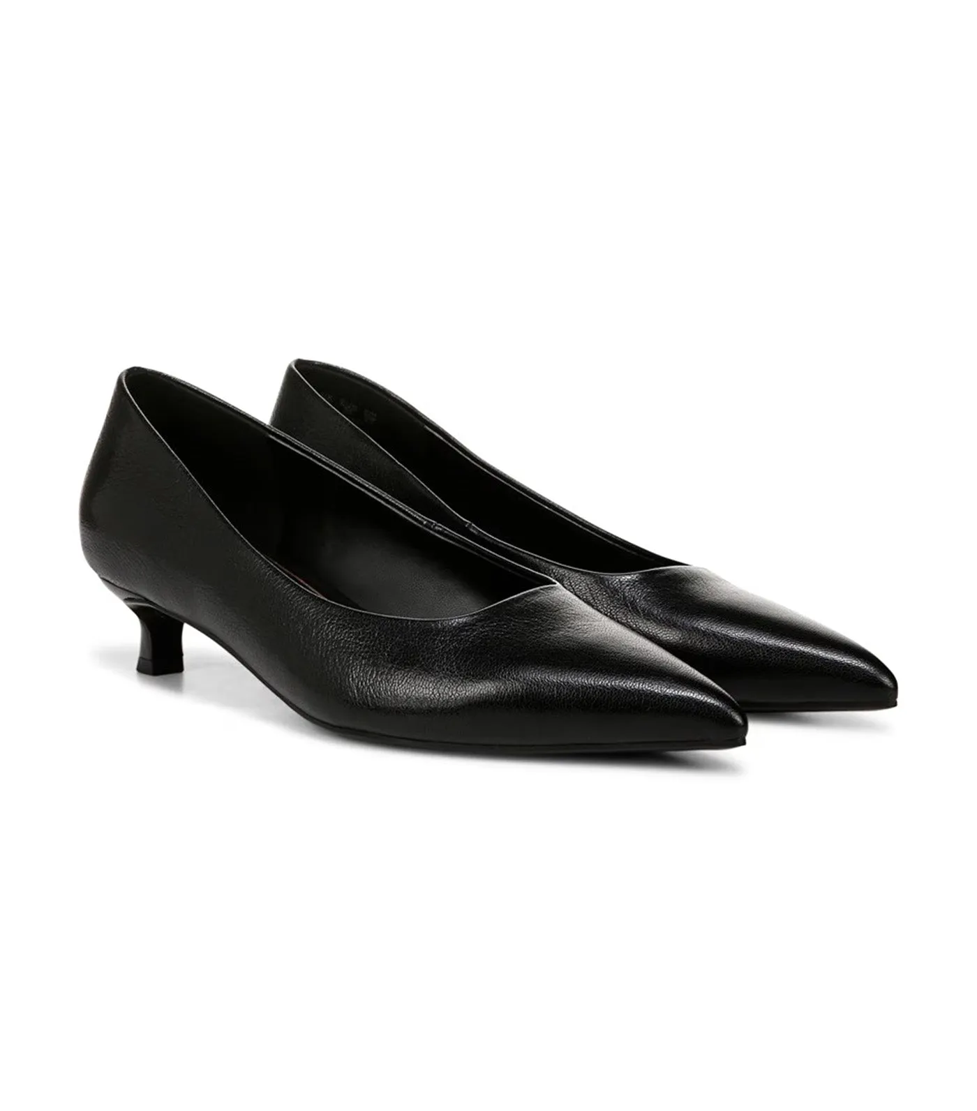 Natalia Kitten Pump Black Leather