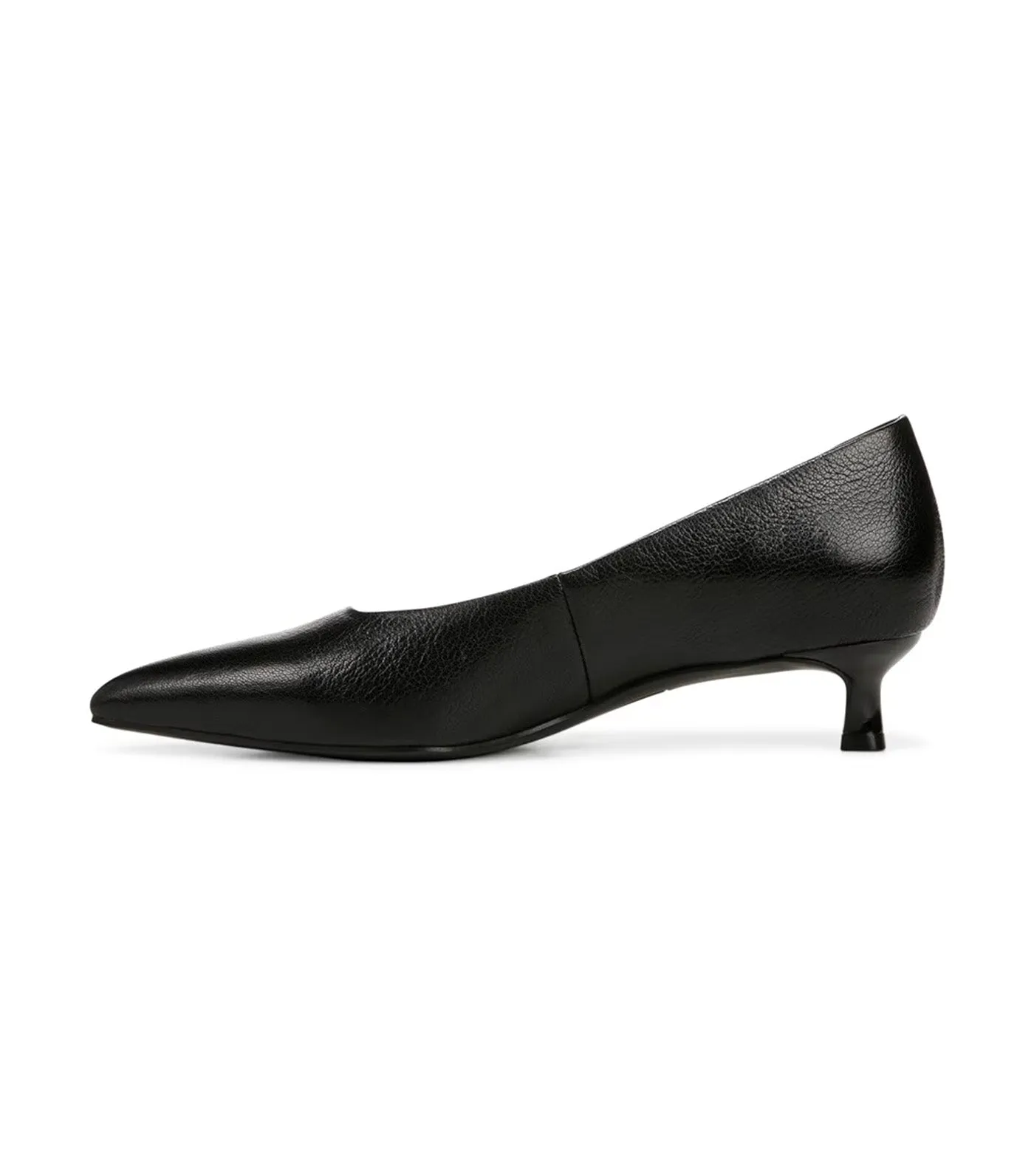 Natalia Kitten Pump Black Leather