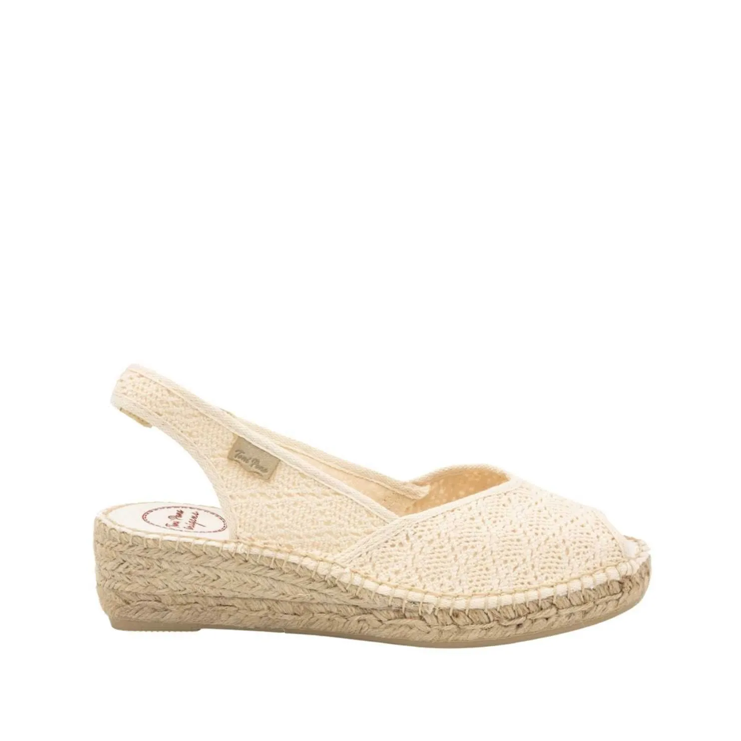 Peep toe wedges in jute in Ecru colour - Blanca-AD