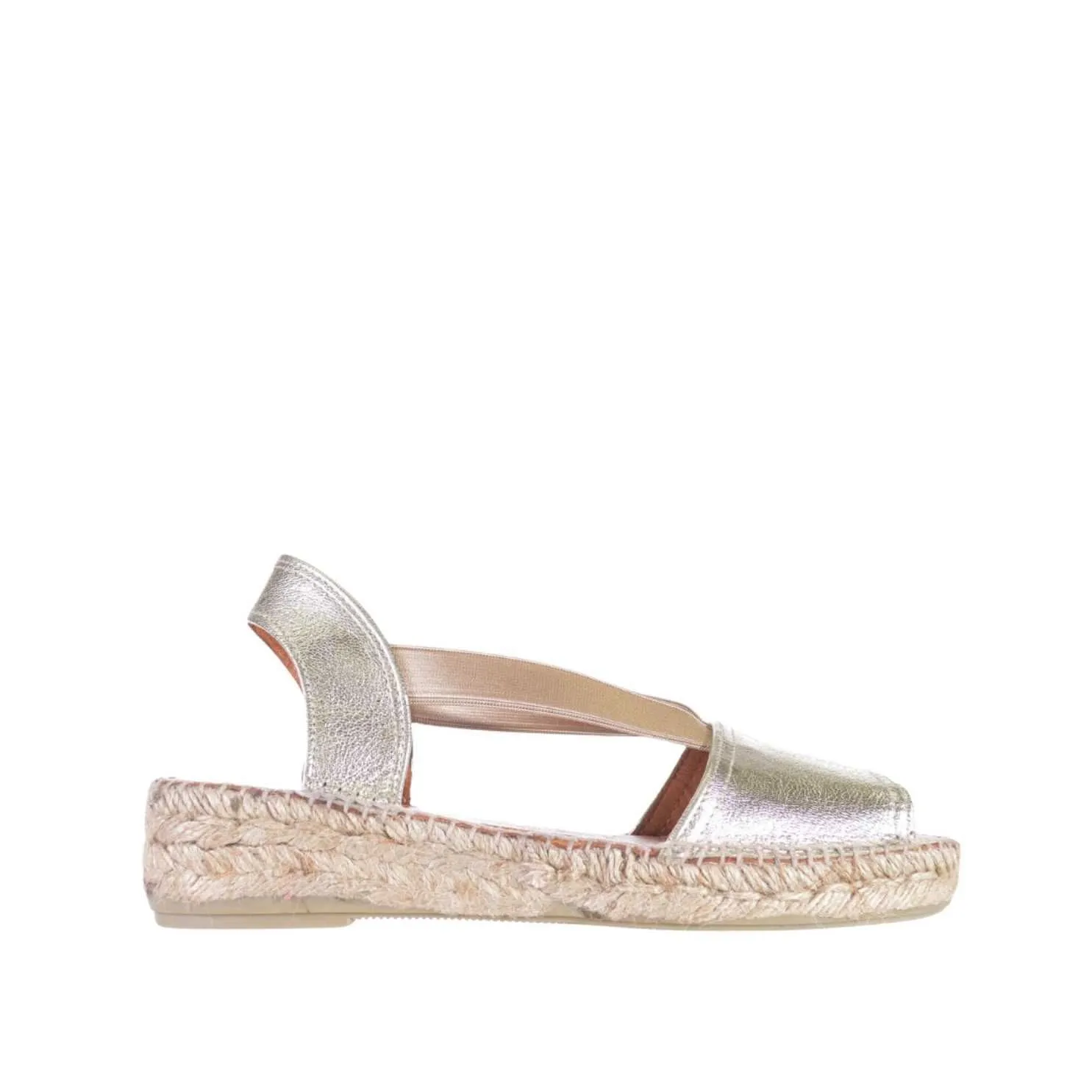 Plain Leather Wedge Espadrille for Women - Etna