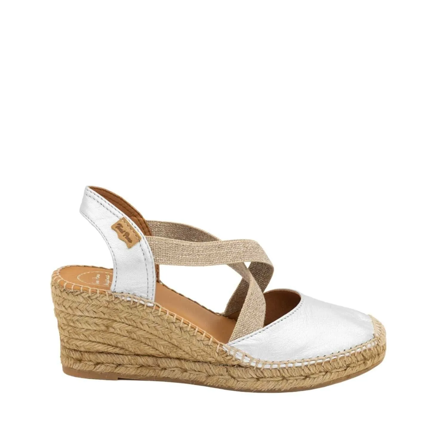 Plain Leather Wedge Espadrille for Women - Saba-P