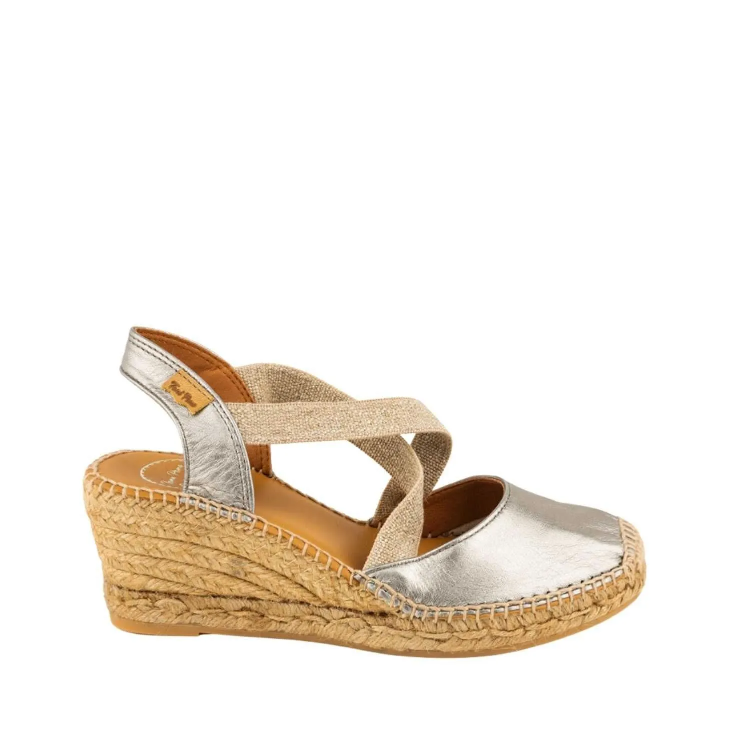 Plain Leather Wedge Espadrille for Women - Saba-P