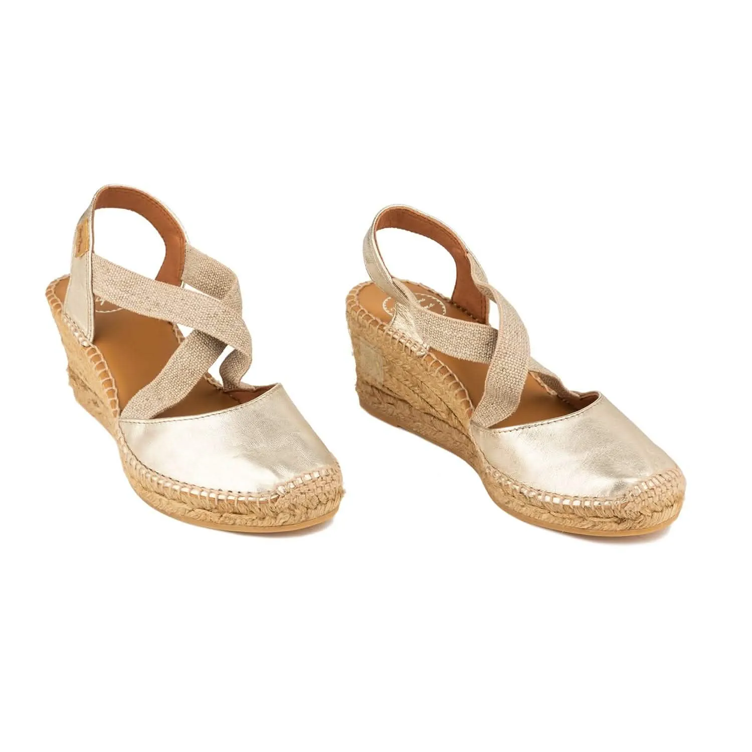 Plain Leather Wedge Espadrille for Women - Saba-P