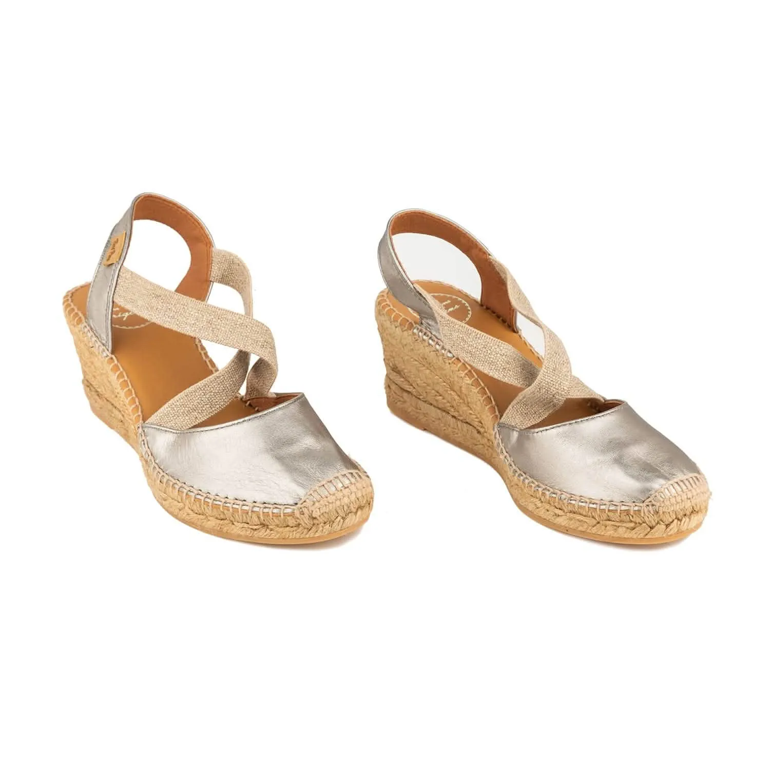 Plain Leather Wedge Espadrille for Women - Saba-P