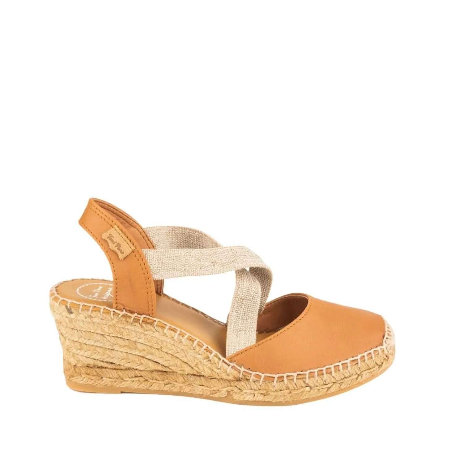 Plain Leather Wedge Espadrille for Women - Saba-P