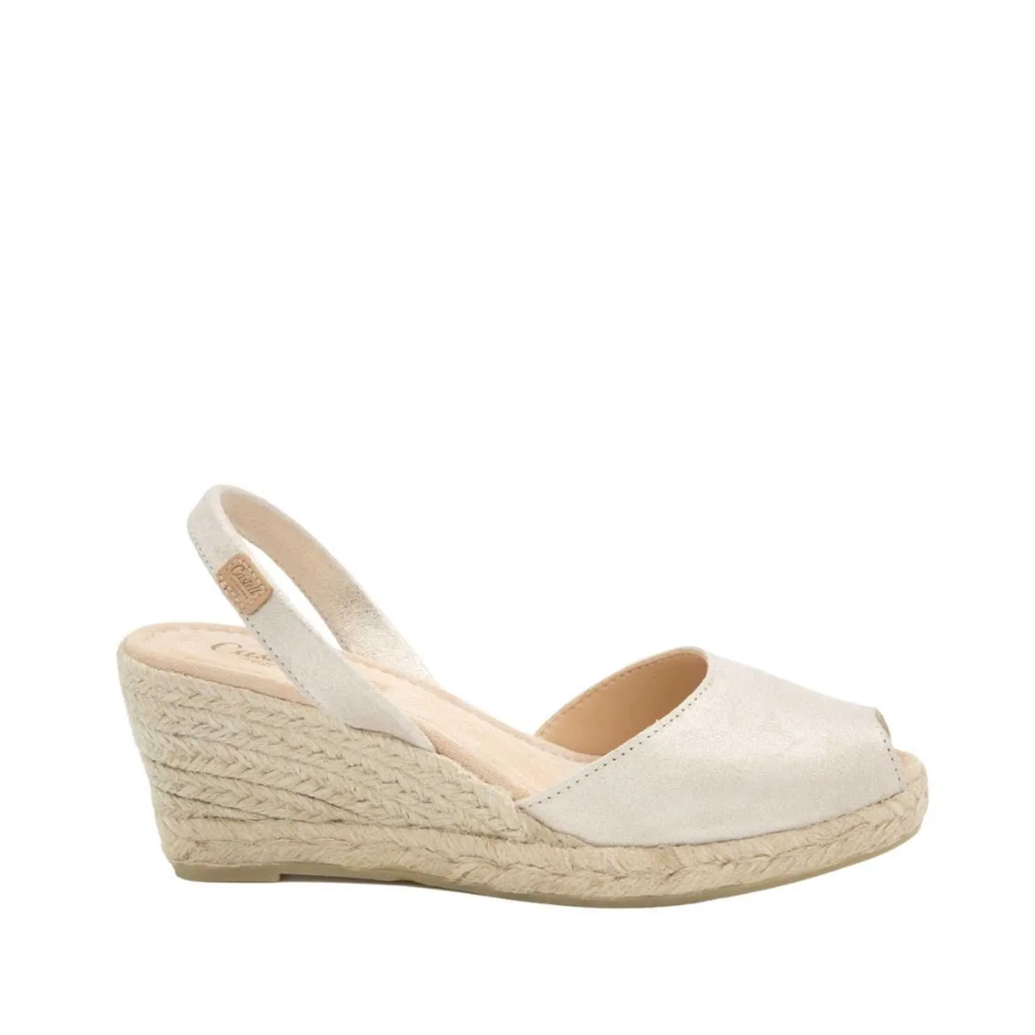 Plain Open Toe Leather Menorcan Espadrille for women - 2006 Frida Montada Metallic 5C