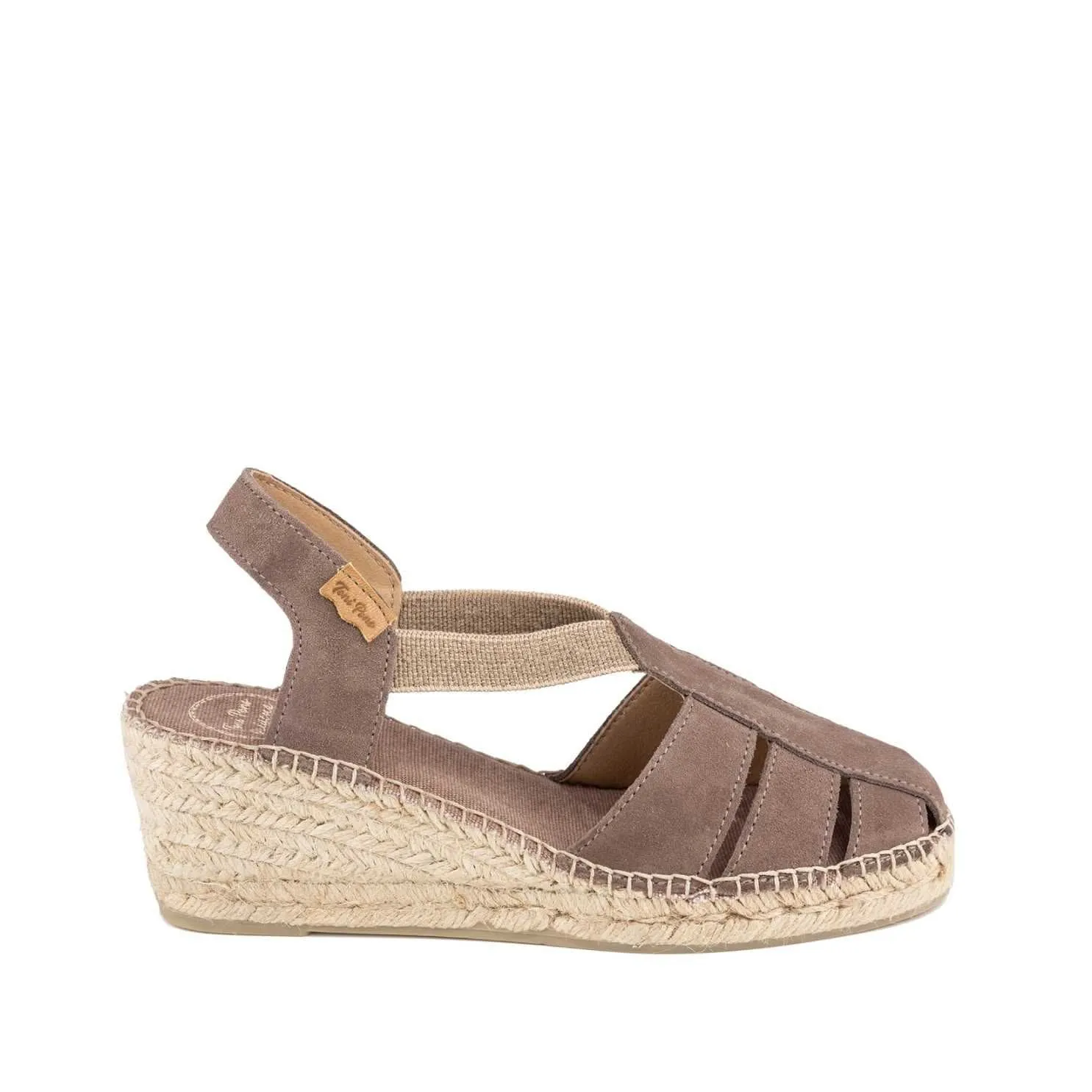 Plain Suede Leather Wedge Espadrille for Women - Trapa