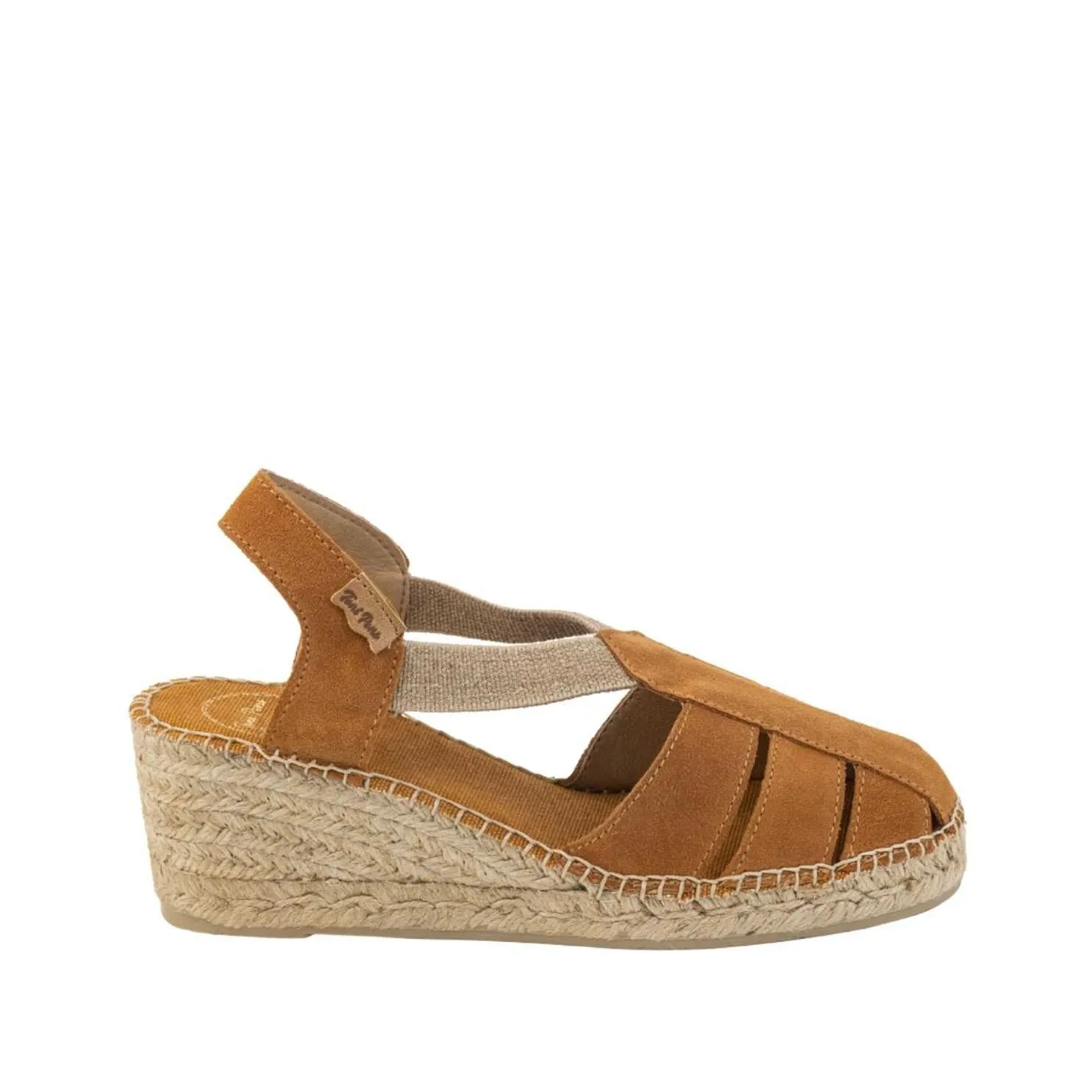 Plain Suede Leather Wedge Espadrille for Women - Trapa