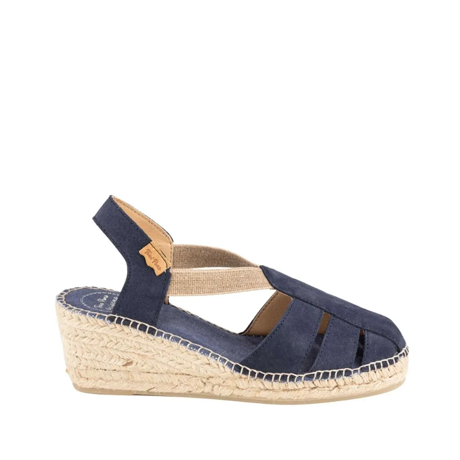 Plain Suede Leather Wedge Espadrille for Women - Trapa