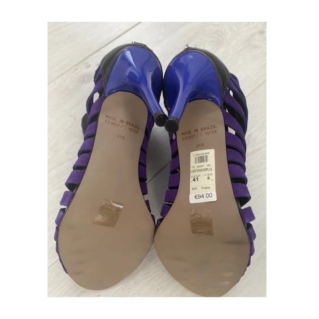 River Island Gladiator Shoe Boot Purple SIZE 41