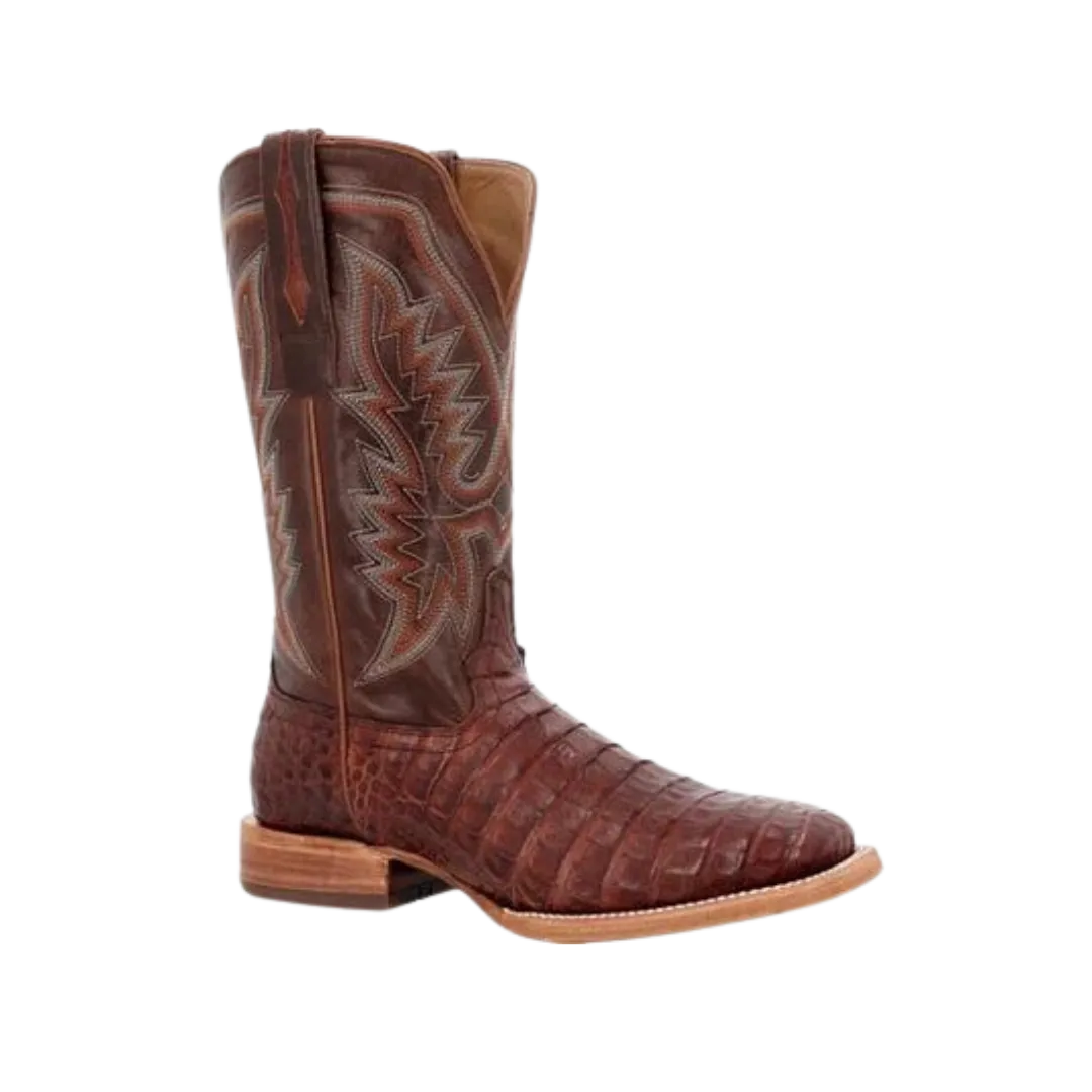 Rocky Boot Unisex Durango Collection Caiman Belly Western Cognac And Cigar Boots