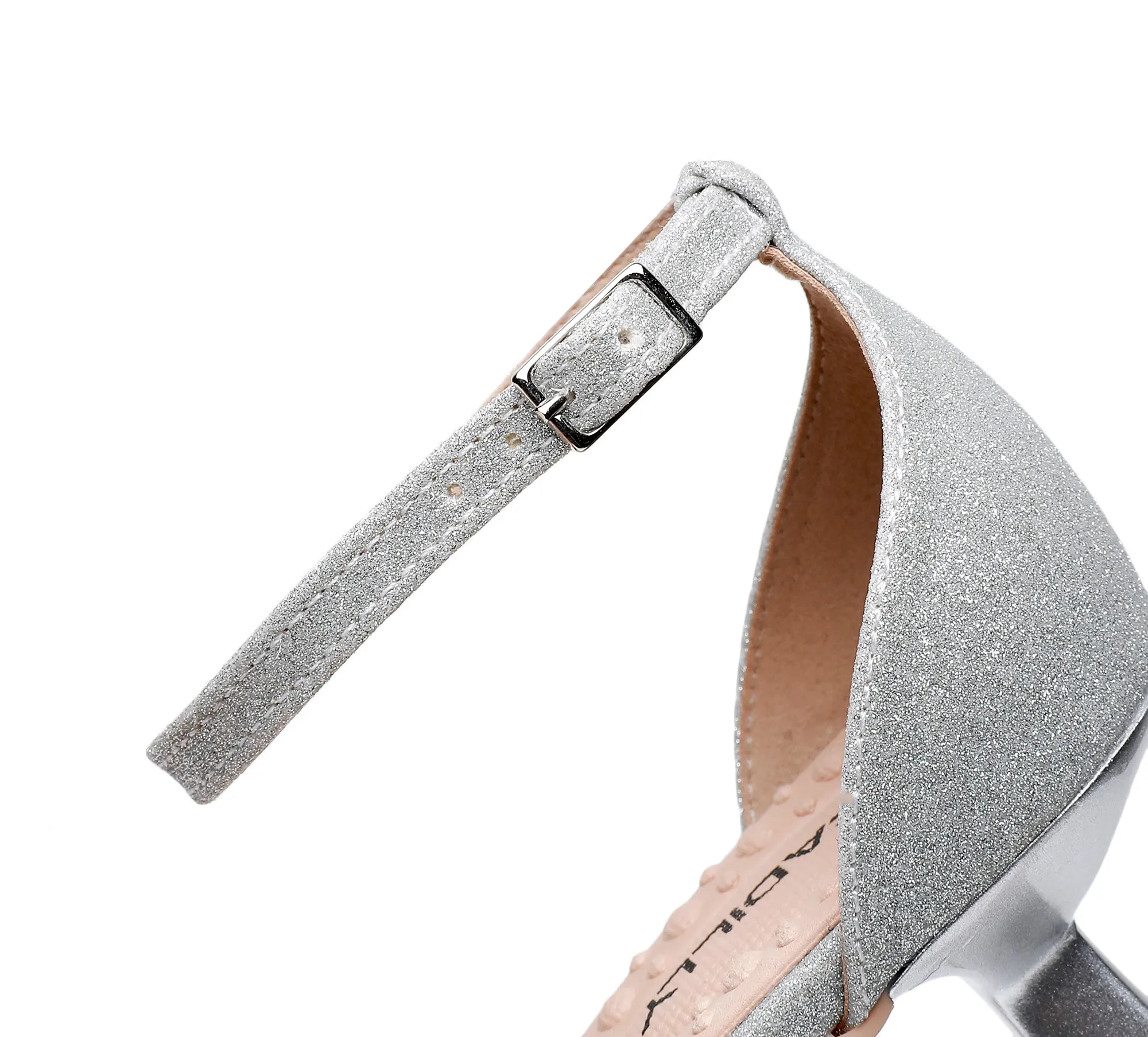 Sleek Ankle Clasp Sandals - Glitter Silver (588.006)