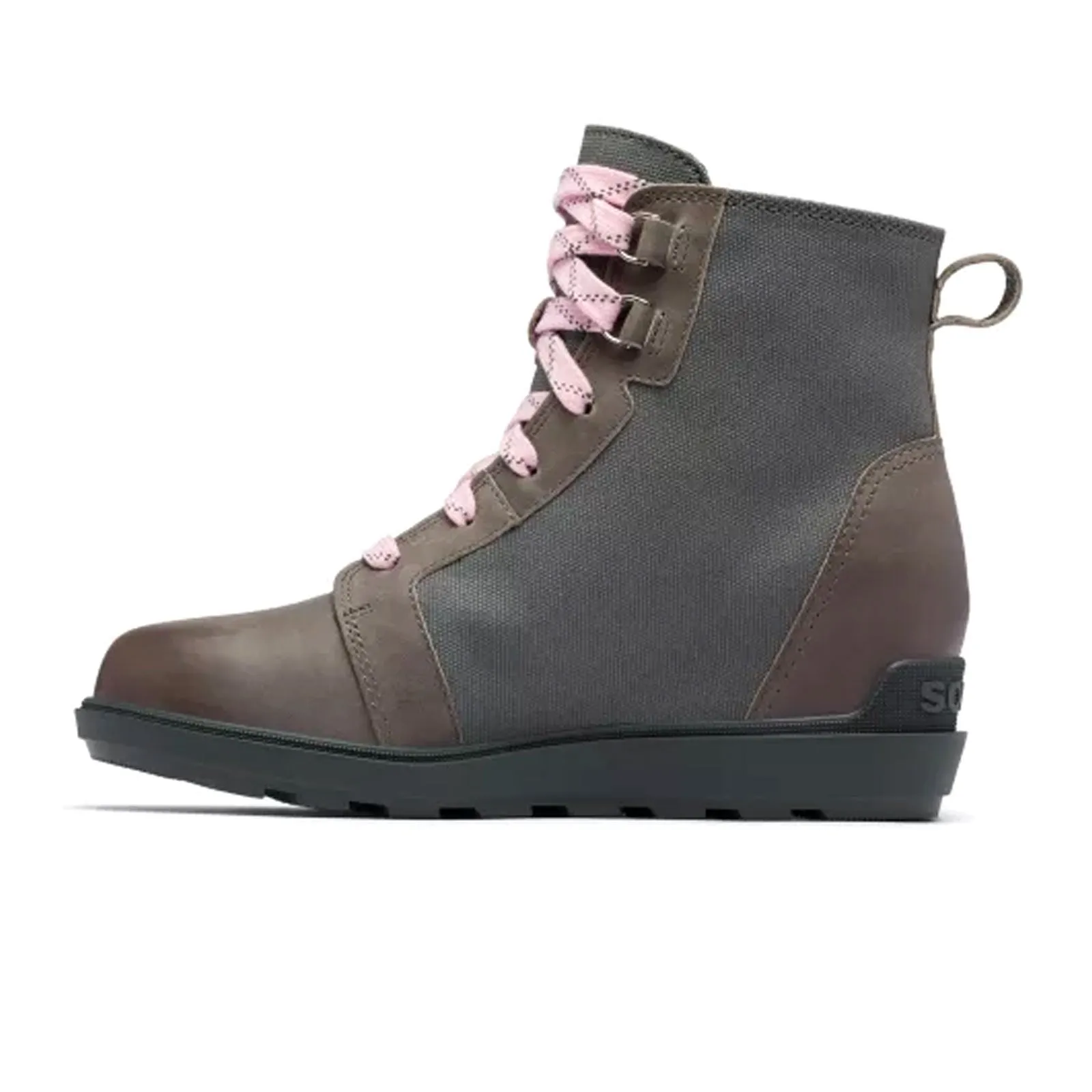 Sorel Evie II NW Lace Wedge Ankle Boot (Women) - Quarry/Grill