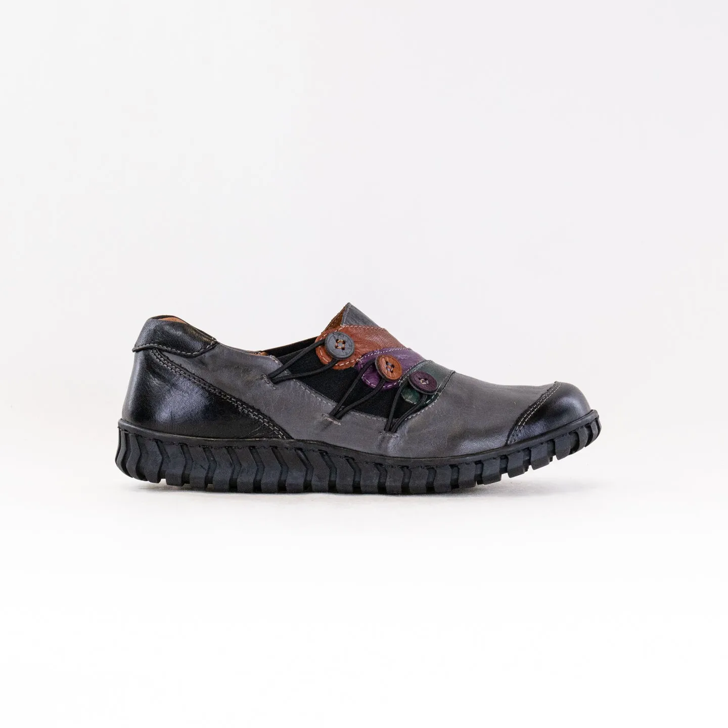 Spring Step Neeta (Women's) - Dark Grey Multi Leather