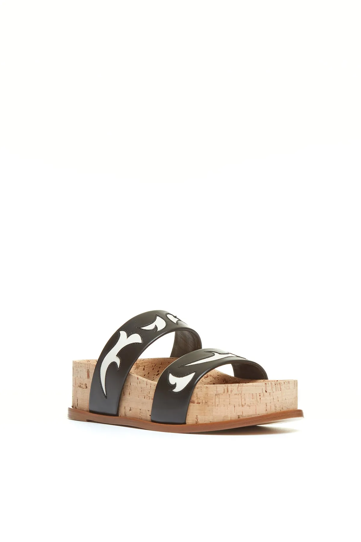 Striker Flame Platform Sandal in Black Nappa Leather