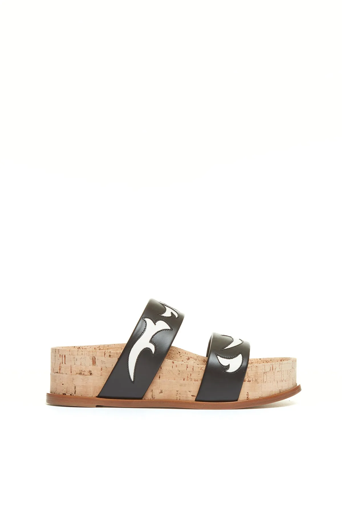 Striker Flame Platform Sandal in Black Nappa Leather