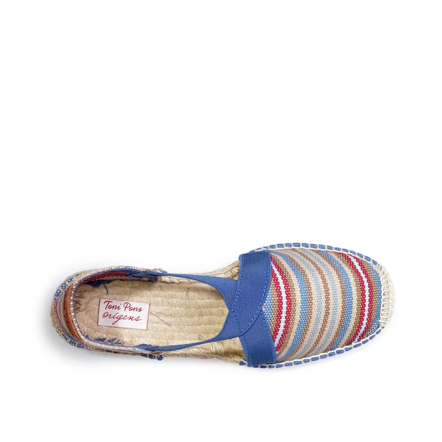 Striped Cotton Blend Wedge Espadrille for Women - Eva