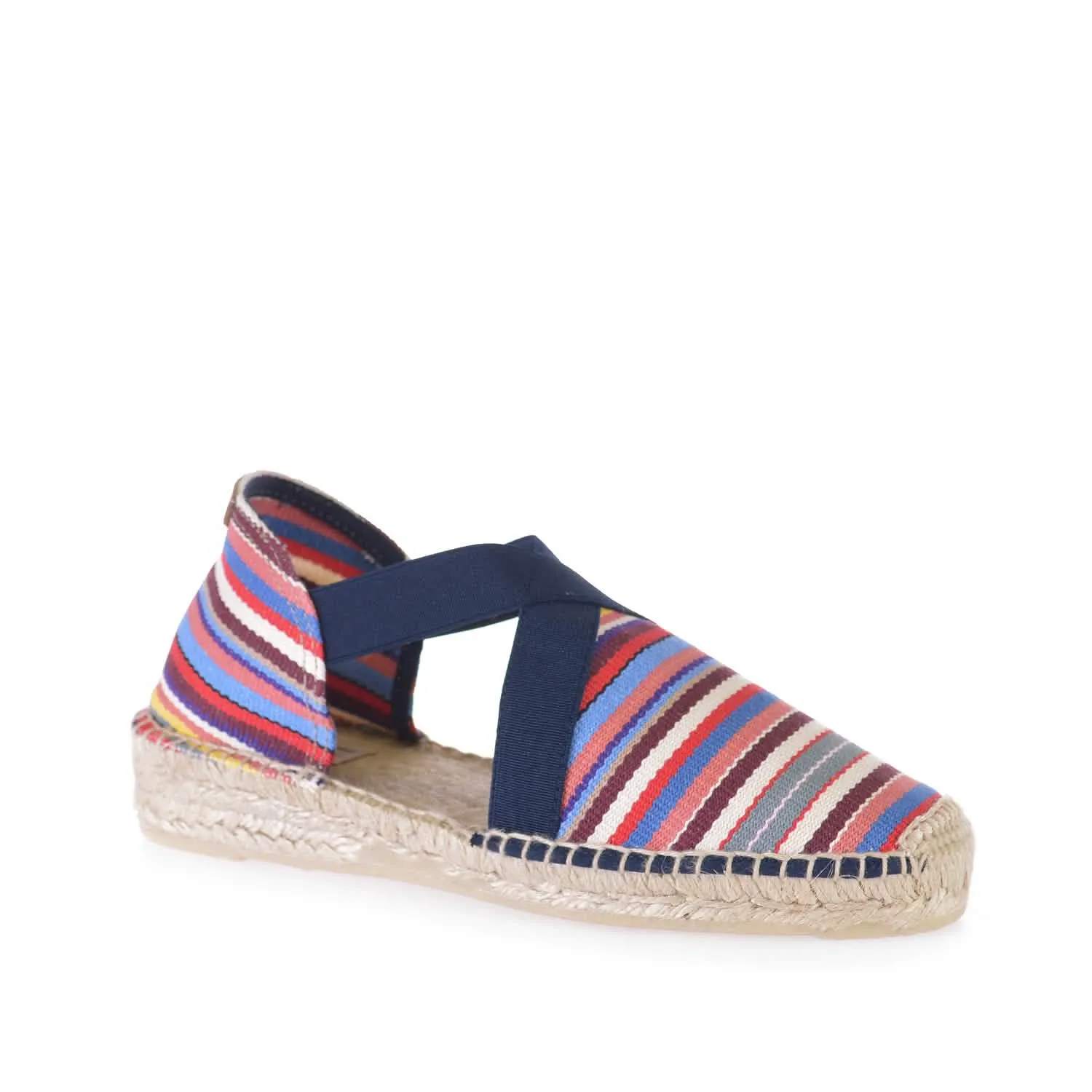 Striped Cotton Blend Wedge Espadrille for Women - Eva