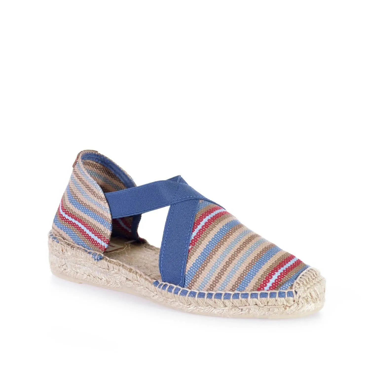 Striped Cotton Blend Wedge Espadrille for Women - Eva