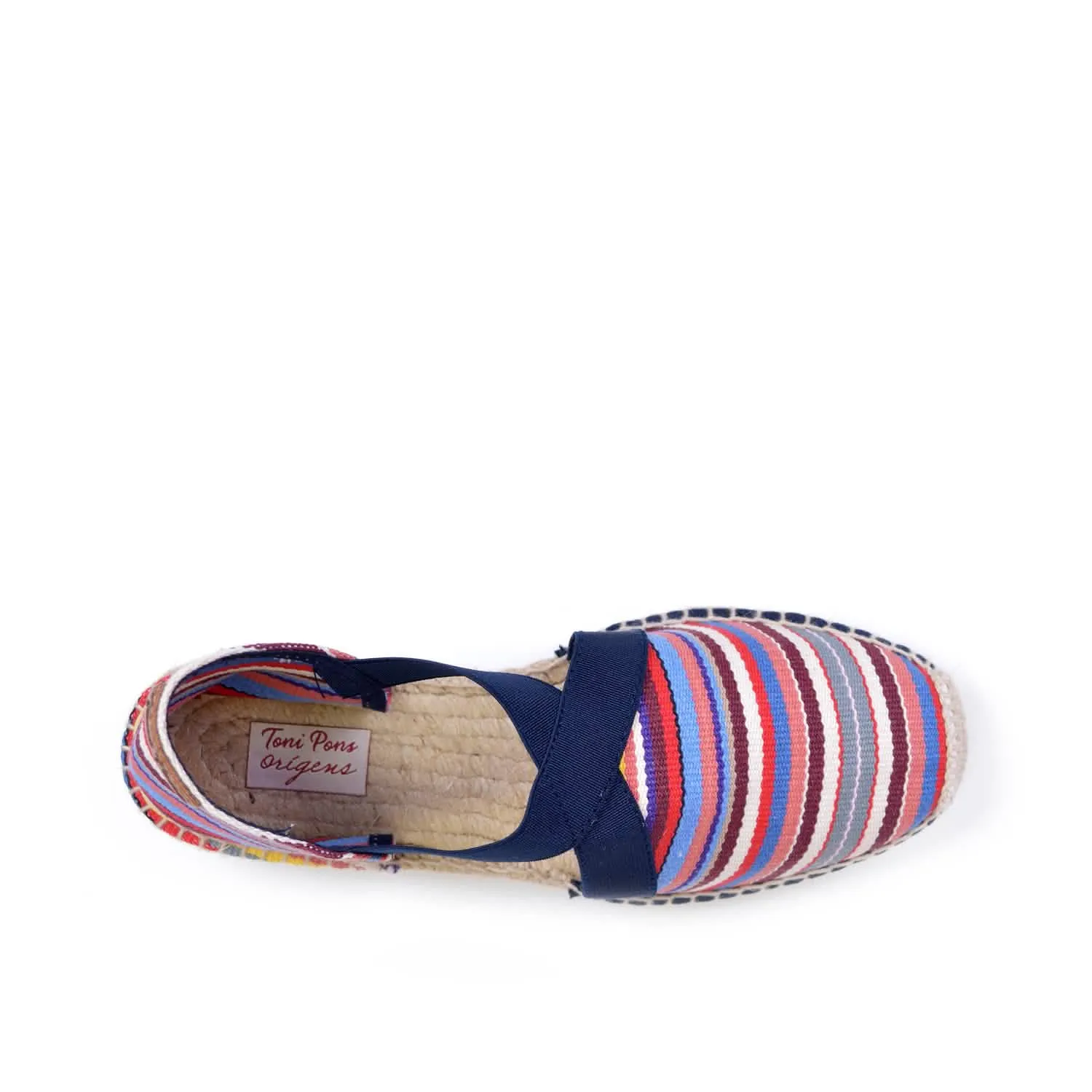 Striped Cotton Blend Wedge Espadrille for Women - Eva