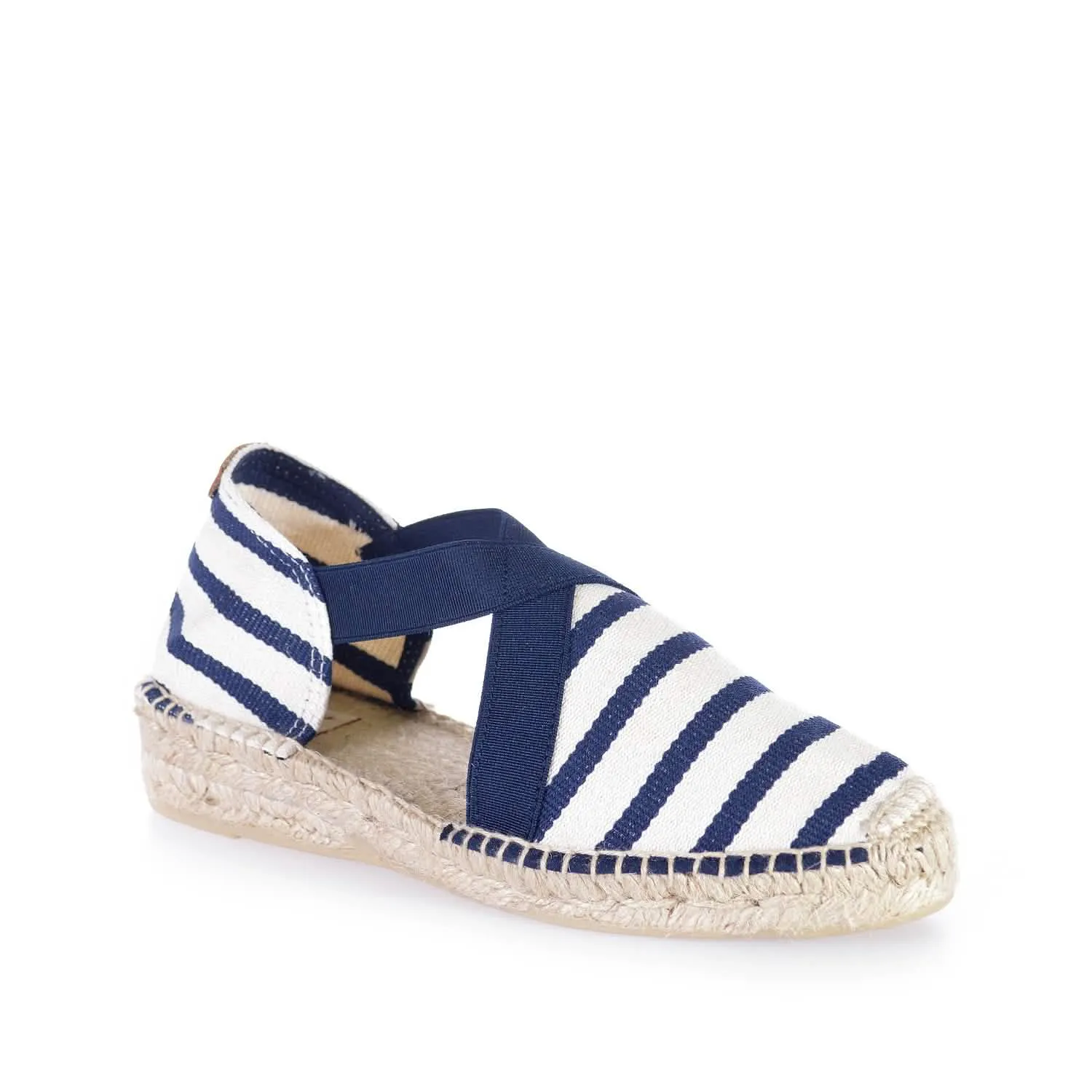 Striped Cotton Blend Wedge Espadrille for Women - Eva