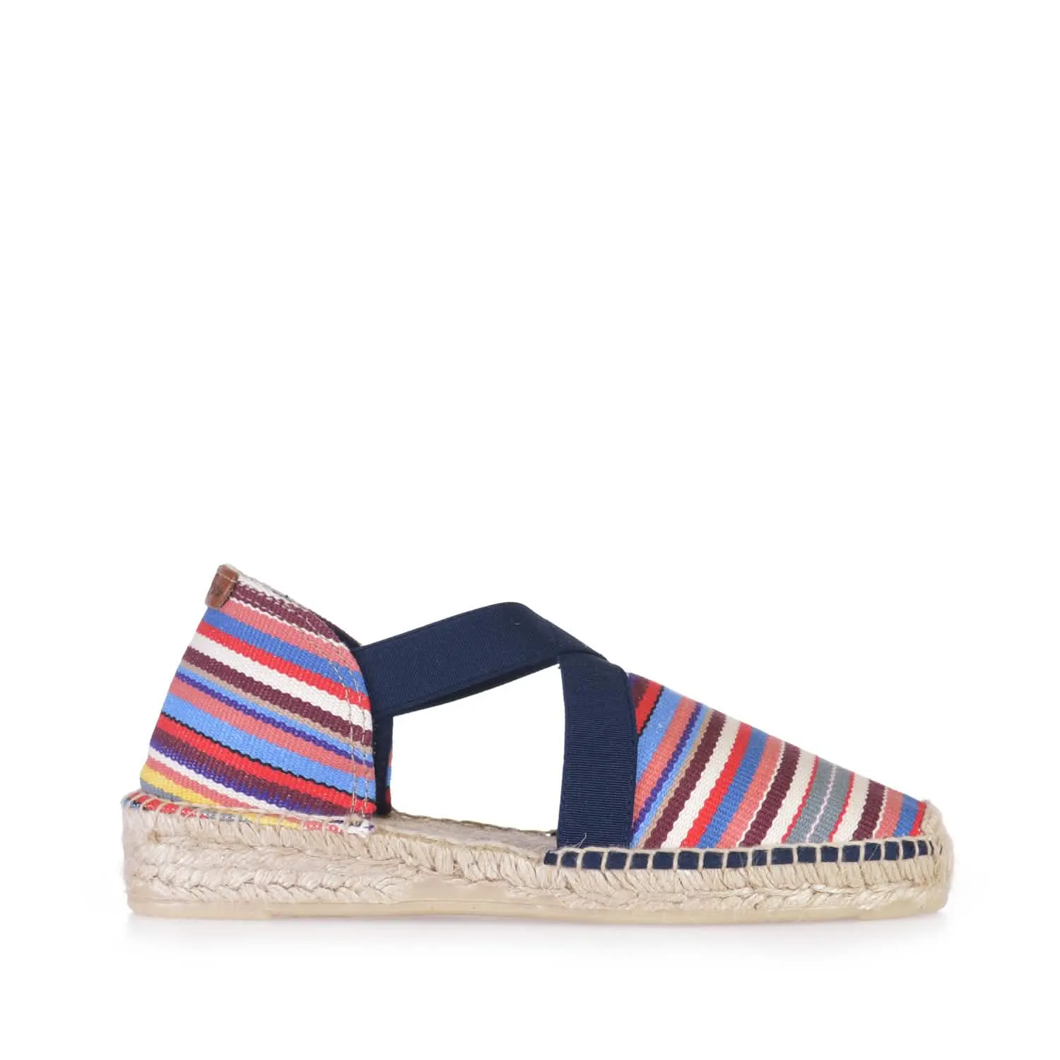 Striped Cotton Blend Wedge Espadrille for Women - Eva