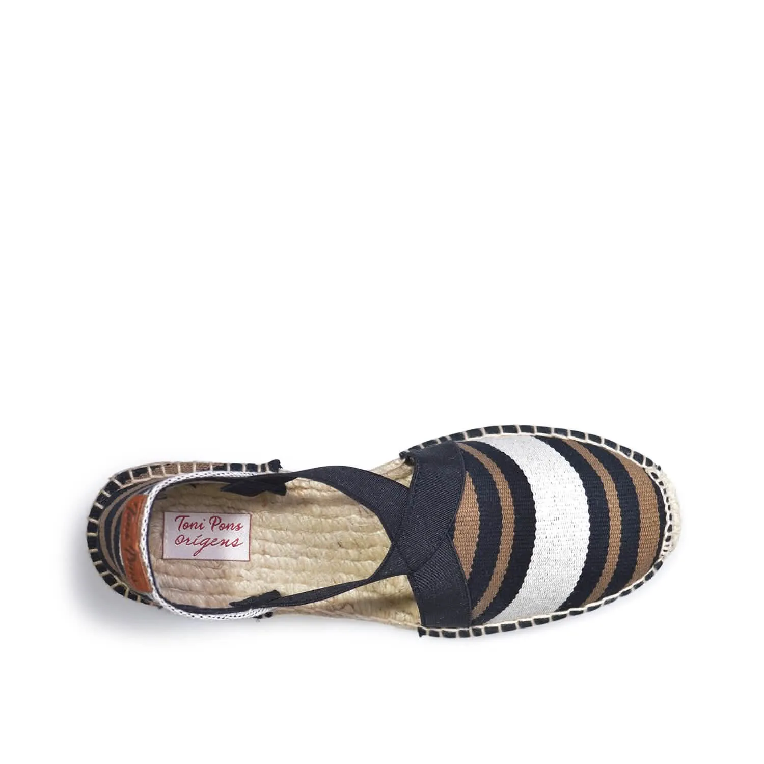 Striped Cotton Blend Wedge Espadrille for Women - Eva