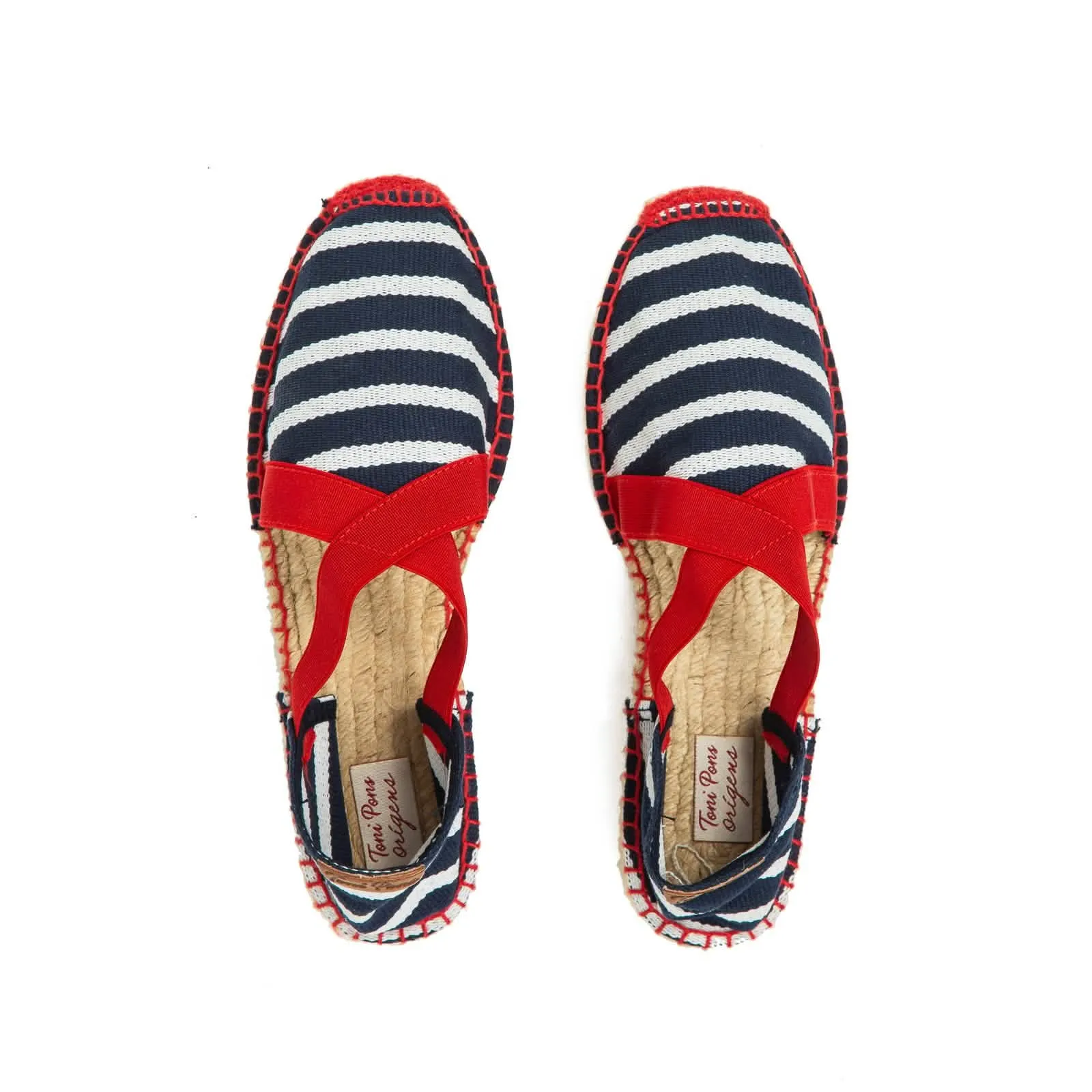 Striped Cotton Blend Wedge Espadrille for Women - Eva