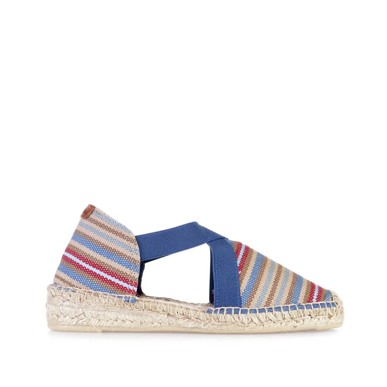 Striped Cotton Blend Wedge Espadrille for Women - Eva