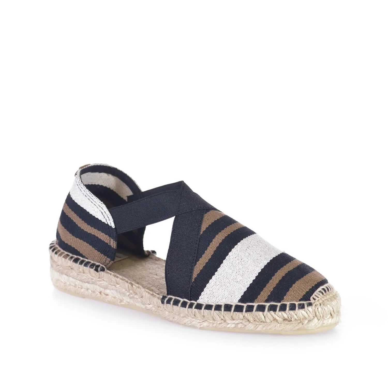 Striped Cotton Blend Wedge Espadrille for Women - Eva